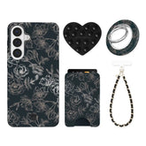 Floral Rose Gold Chrome Samsung Bundle Set