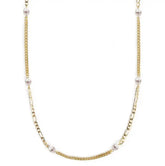Mask Chain Necklace - 5mm Mixed Pearl in Gold
