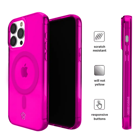 Neon Pink Clear iPhone Case