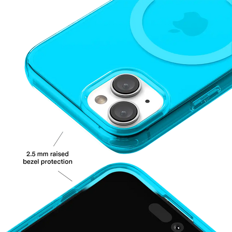 Neon Blue Clear iPhone Case