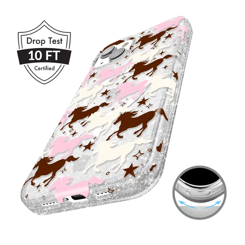 Pink Pony Glitter iPhone Case