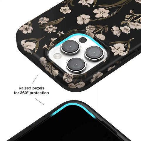 Nightbloom Gold Chrome Floral iPhone Case