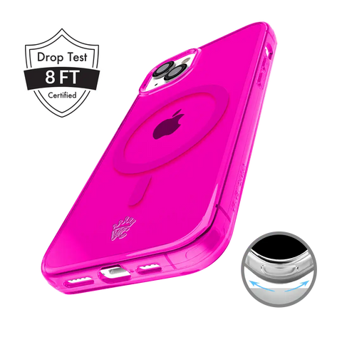 Neon Pink Clear iPhone Case