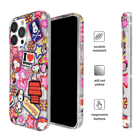 Snoopy Patchwork Glitter iPhone Case