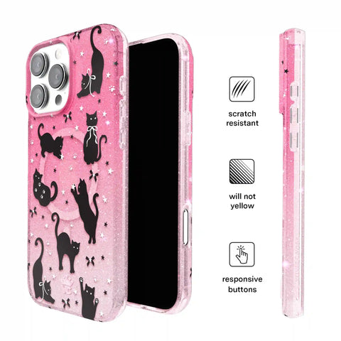 Lucky Kittens Glitter iPhone Case