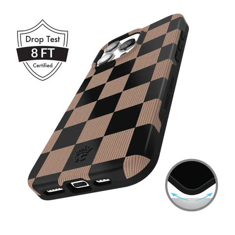 Mocha Vibe Checkered iPhone Case
