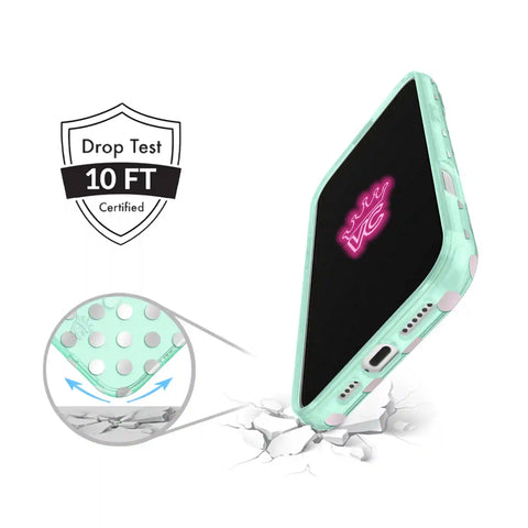 Mint Chrome Polka Dot iPhone Case