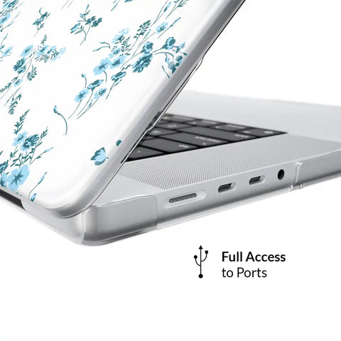 French Blue Floral MacBook Case