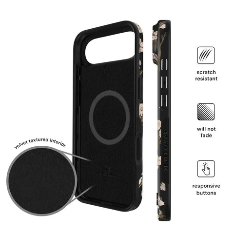 Nightbloom Gold Chrome Floral iPhone Case
