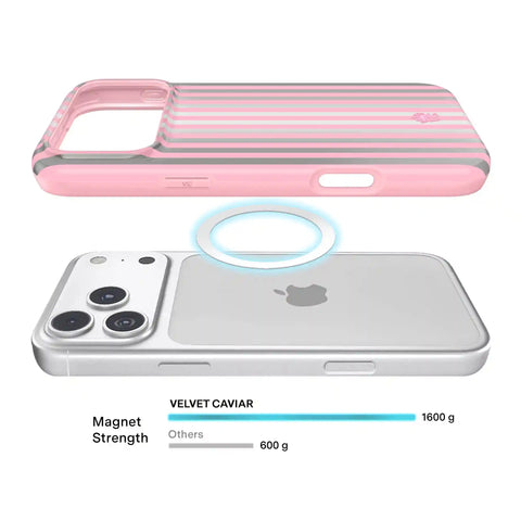 Pink Chrome Stripes iPhone Case