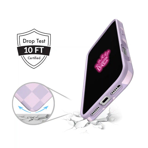 Lilac Vibe Checkered iPhone Case