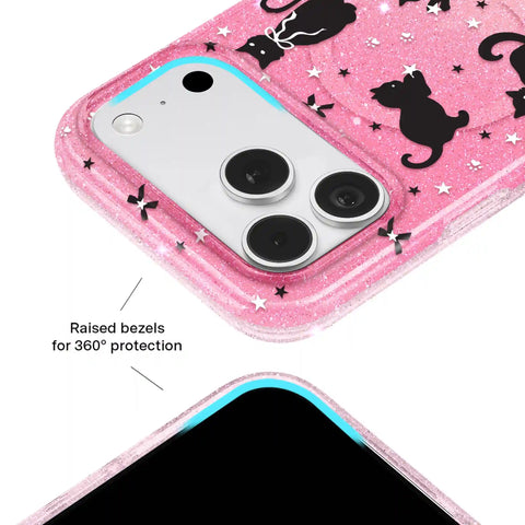 Lucky Kittens Glitter iPhone Case