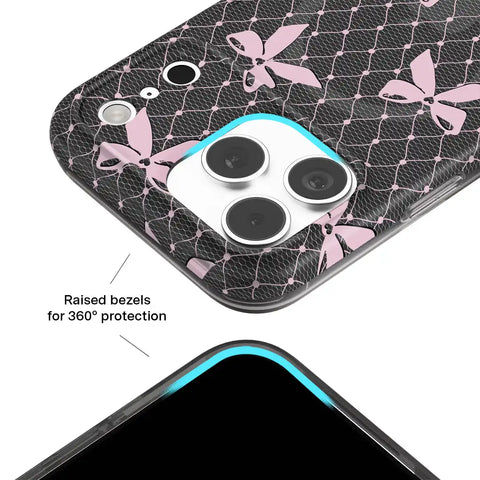 Lacy Pink Bows iPhone Case