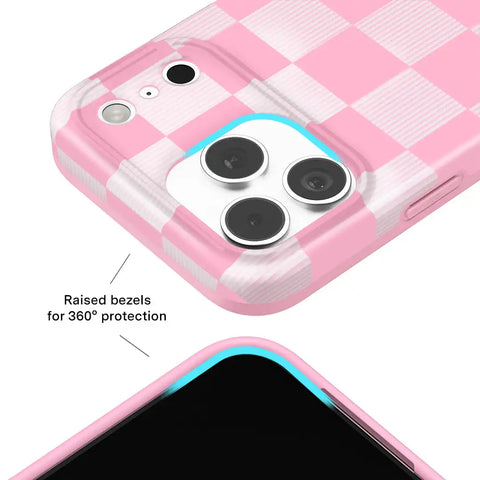 Pink Vibe Checkered iPhone Case