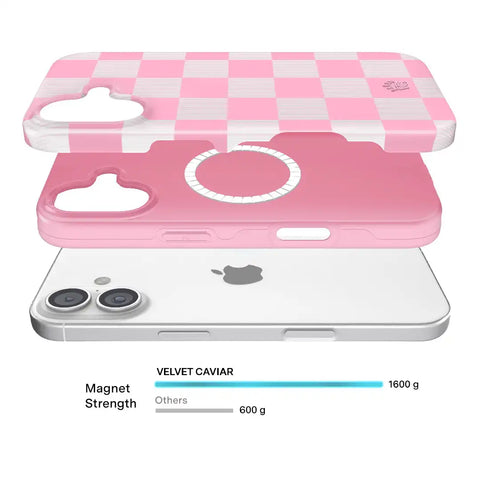 Pink Vibe Checkered iPhone Case