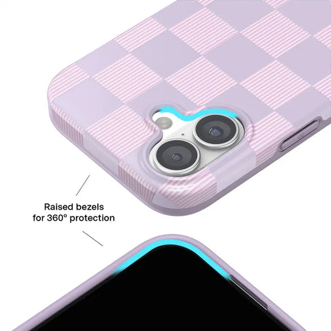 Lilac Vibe Checkered iPhone Case