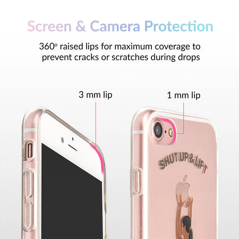 Shut Up & Lift iPhone Case Black Hair Pink Pants