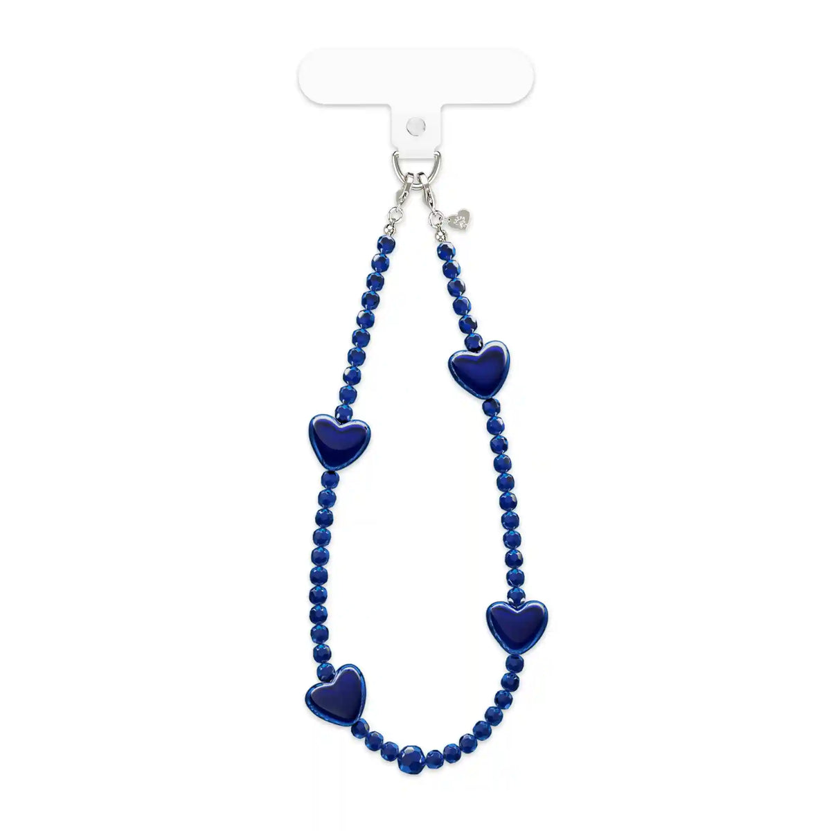 Clear Blue Heart Phone Charm
