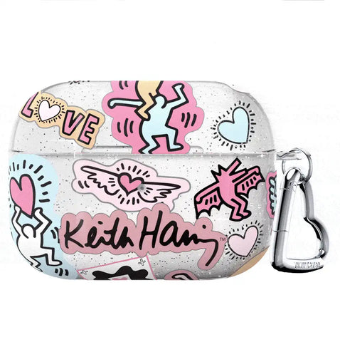 Keith Haring Pastel Glitter AirPod Case