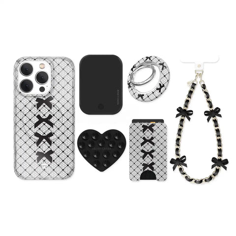 Lacy Black Bows iPhone Bundle Set