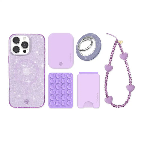 Lilac Stardust Glitter iPhone Bundle Set