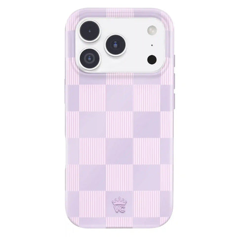 Lilac Vibe Checkered iPhone Case