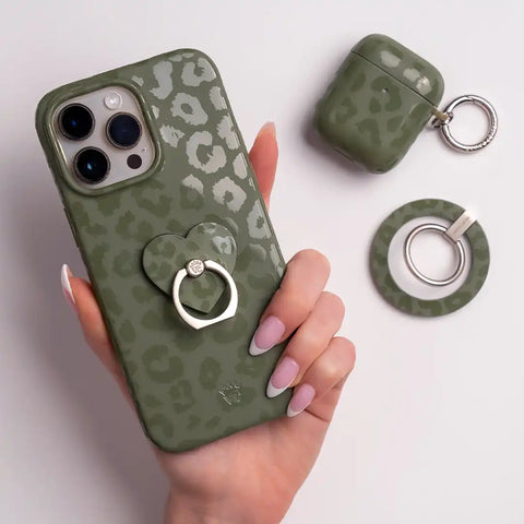 Olive Leopard Phone Ring