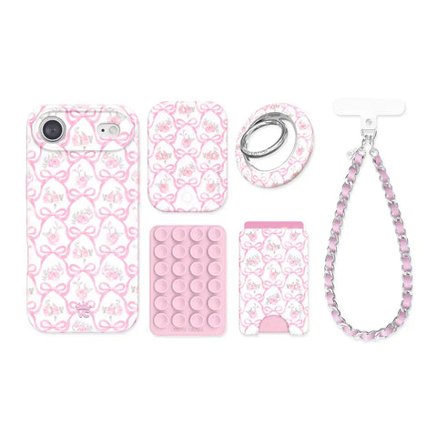 Lovely Pink Bows iPhone Bundle Set