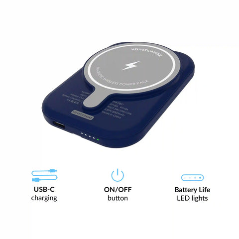 Midnight Polka Dot Portable MagSafe Charger Power Pack