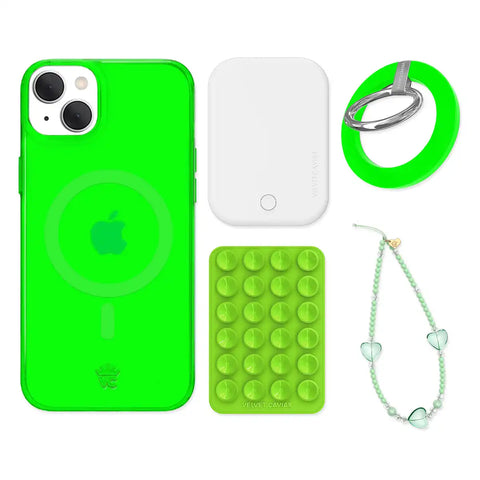 Neon Green iPhone Bundle Set - Grip