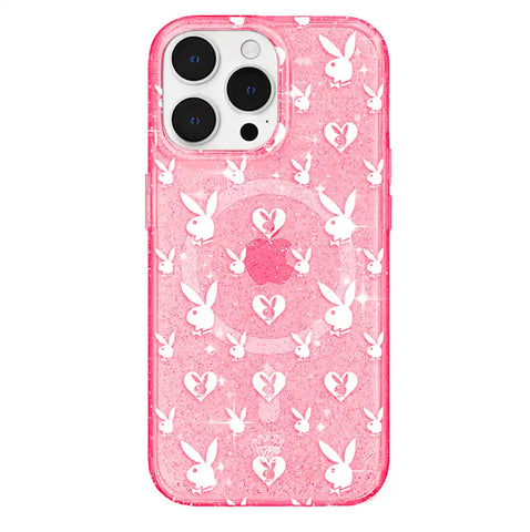 Playboy Pink Bunny Glitter iPhone Case