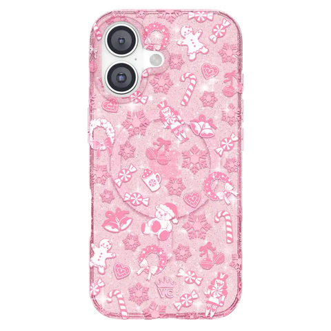 Pink Christmas Glitter iPhone Case