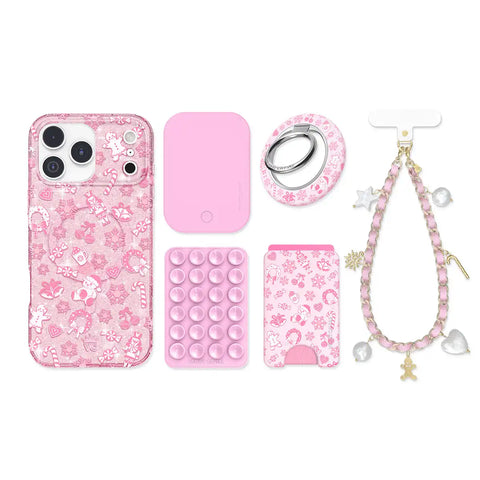 Pink Christmas Glitter iPhone Bundle