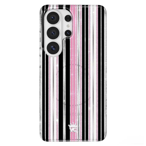 Pretty Punk Stripes Glitter Samsung Case