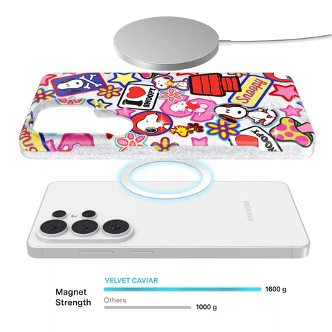 Snoopy Patchwork Glitter Samsung Case