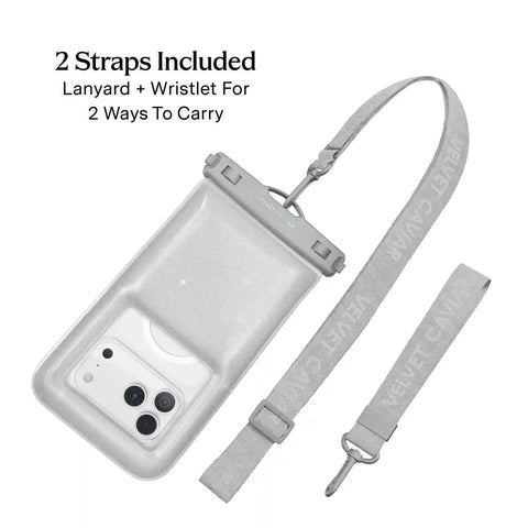 Silver Stardust Glitter Waterproof Floating Phone Pouch