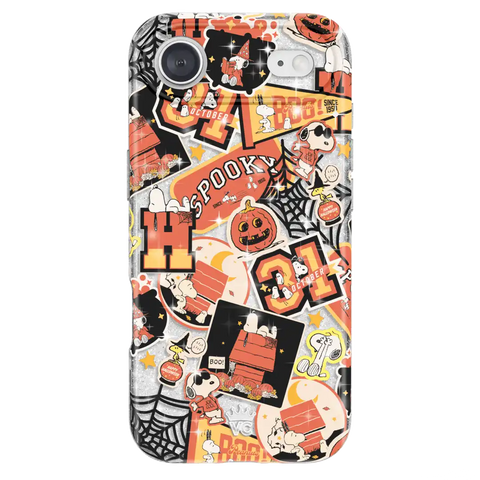 Snoopy Halloween Varsity Glitter iPhone Case