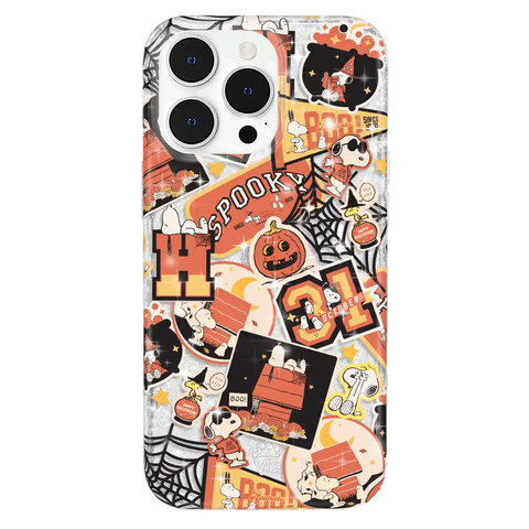 Snoopy Halloween Varsity Glitter iPhone Case
