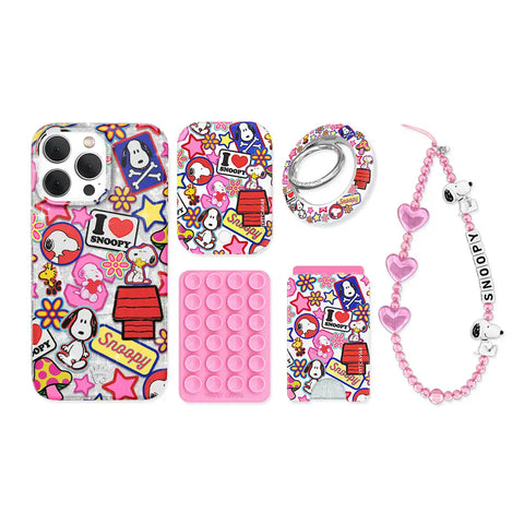 Snoopy Patchwork Glitter iPhone Bundle Set