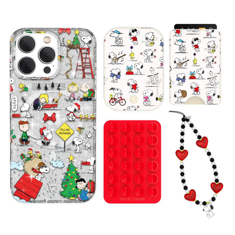 Snoopy Christmas Glitter iPhone Bundle Set - Wallet