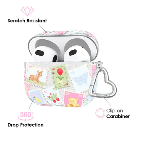 Spring Whimsy Stamps Glitter AirPod Case