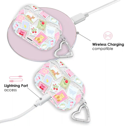 Spring Whimsy Stamps Glitter AirPod Case