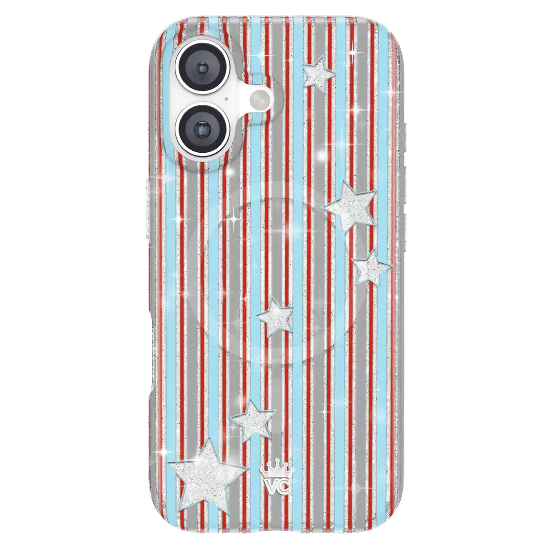 Stars & Stripes Glitter iPhone Case