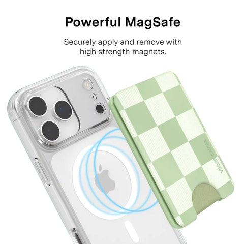 Pistachio Vibe Checkered Magsafe Wallet