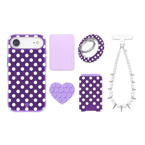 Violet Glow Polka Dot iPhone Bundle Set