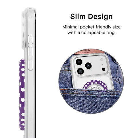 Violet Glow Polka Dot MagSafe Grip Ring