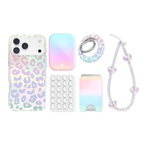 White Opal Leopard iPhone Bundle Set