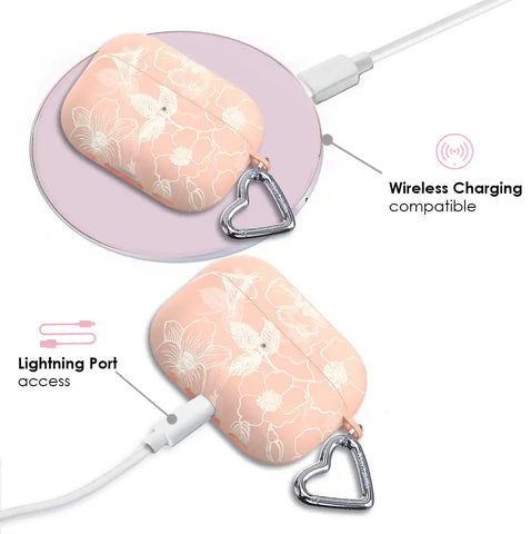 Peach Blossom Floral AirPod Case