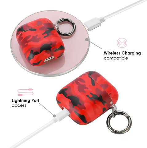 Red Camo Airpods Case