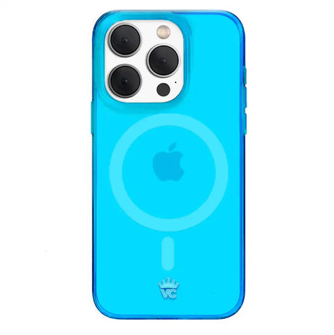 Neon Blue Clear iPhone Case